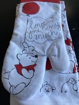 Disney Winnie The Pooh Valentine 3 Piece Set 2 Kitchen Towels 1 Oven Mit... - £14.83 GBP