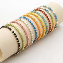 10Pcs Enamel Tile Bracelets Boho Enamelled Beaded Bracelet For Women Jewelry Gif - £38.93 GBP