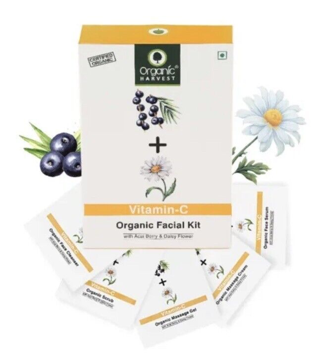 Vitamin C Facial Kit for Skin Eliminates Fine Lines Wrinkles Infused Aca... - $15.32