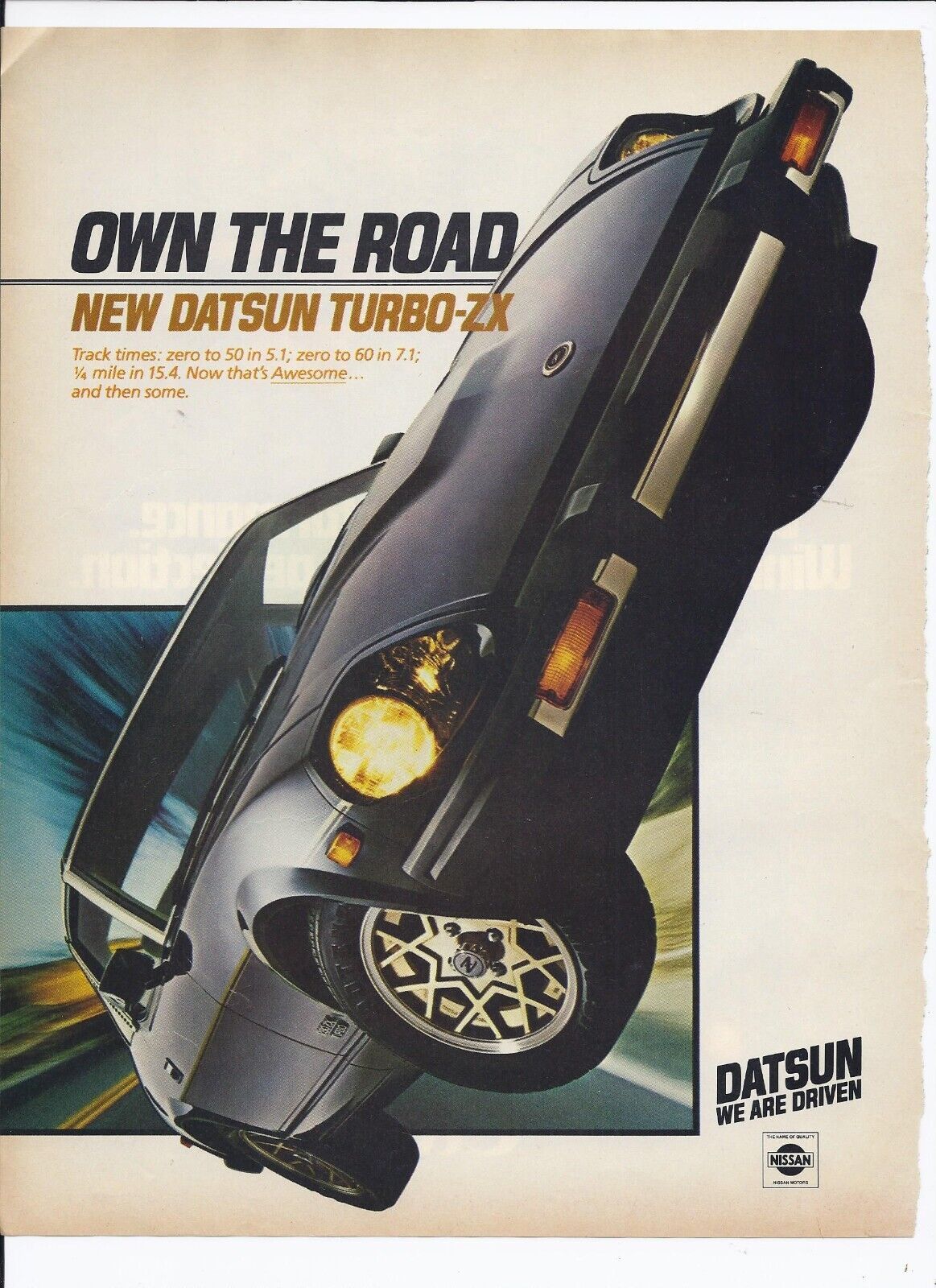 1982 Datsun Turbo ZX Print Ad Automobile Car 8.5&quot; x 11&quot; - $20.06