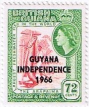 Stamps Guyana Independence 1966 Overprint On 72 Cents Value British Guiana MLH - £0.72 GBP