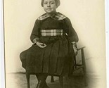 Young Girl Wearing Pretty Dress &amp; High Buttoned Shoes Real Photo Postcard - $9.90