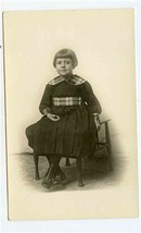 Young Girl Wearing Pretty Dress &amp; High Buttoned Shoes Real Photo Postcard - £7.88 GBP