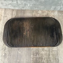 Vintage 16&quot; x 10.5&quot;  Cast Iron rectangular Griddle with Grease Groove As Is - £15.16 GBP