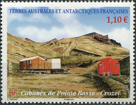 TAAF 2021. Houses in Pointe-Basse, Crozet (MNH OG) Stamp - £2.56 GBP