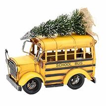 Zaer Ltd. Vintage Style 12&quot; Long School Bus with Christmas Tree - £48.03 GBP