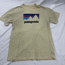 Patagonia Unisex T-Shirt yellow Graphic Print Medium Regular Fit - £11.05 GBP