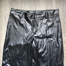 Vintage Vegan Leather Pants Black Womens 28x31 Y2K Pleather Mock Rock 90s Glam - £59.89 GBP