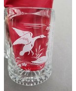 GLASS BEER STEIN ETCHED DUCKS FOREST SCENE PEWTER LID ALWE GERMANY - £18.66 GBP