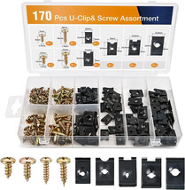 170pcs  U Clip nut Speed Fasteners Self Tapping Screw Spire Clips - £15.65 GBP