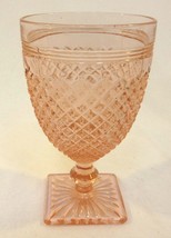 Depression Carnival Glass Princess Pink Water Goblet by Anchor Hocking 1940s - £32.99 GBP