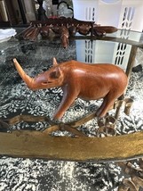 Hand Carved Wood Rhinoceros Rhino Kenya African Decor Safari Animal Africa - €9,55 EUR