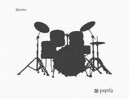 Pepita Needlepoint Canvas: Drums, 10&quot; x 7&quot; - $50.00+