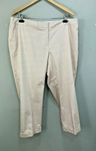Lane Bryant Sz 18 Crop Dress Pants Pink Dot Print Cuffed Hem NWT New - £16.68 GBP