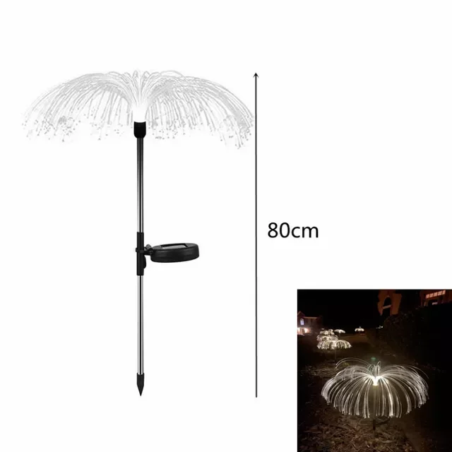 Yfish lights outdoor solar yard flower optical fiber decor light for patio pathway lawn thumb200