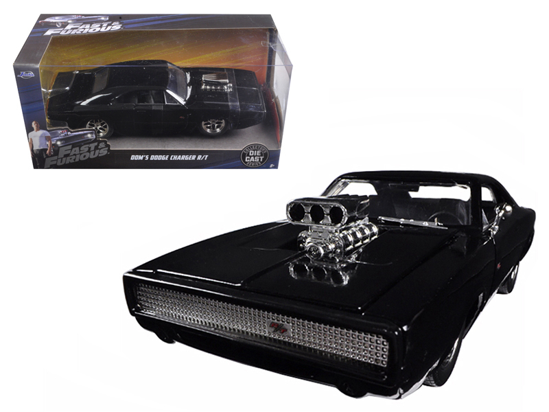 Dom's 1970 Dodge Charger R/T Black "Fast & Furious 7" (2015) Movie 1/24 Diecast  - $44.39