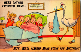Postcard Comic Humor Making Room for One More  #60 Unposted 1940s 5.5 x 3.5 - £4.67 GBP