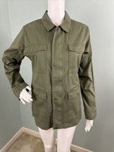 NWT Women&#39;s Lucky Brand Olive Green Snap/Zip Front 4 Pocket Jacket Sz Small - £46.31 GBP