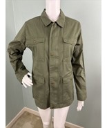 NWT Women&#39;s Lucky Brand Olive Green Snap/Zip Front 4 Pocket Jacket Sz Small - £46.94 GBP