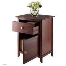 Accent Side Table Furniture Wood Bedside Nightstand Drawer Storage Modern New - £89.66 GBP