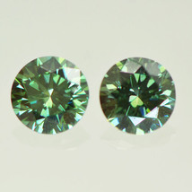 Round Shape Diamond Matching Pair Fancy Green Color  Loose Enhanced VS2 0.46 TCW - £418.16 GBP