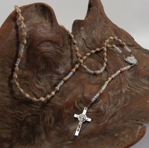 Vintage INRI Crucifix Catholic Jesus Christian Cross Pendant Rosary Neck... - $16.00 CAD