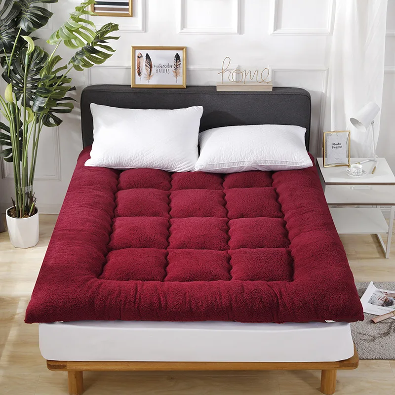 Ress lamb plush mattress for couple folding bedroom floor mattress portable comfortable thumb200