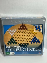 Chinese Checkers Solid Wood Game Oak Finish 6 color pegs All New Sealed - £11.62 GBP