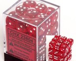 Chessex Dice d6 Sets: Red with White Translucent - 12mm Six Sided Die (3... - $25.99