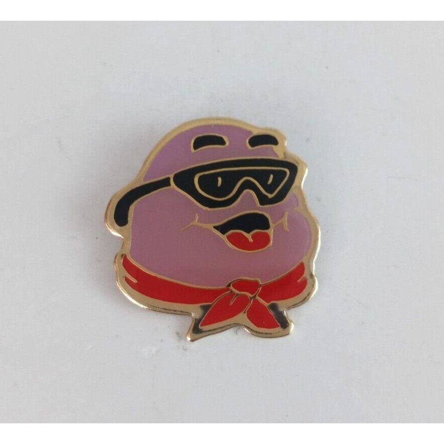 Vintage Grimace Wearing Sunglasses McDonald&#39;s Employee Hat Pin Rare - $15.35