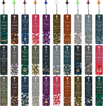 30 Pcs Bible Verses Bookmarks with Hollow Cross and Cross Pendants Inspirational - £14.15 GBP