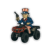 Uncle Sam ATV 4-Wheeler Sticker Vinyl Decal Waterproof Patriotic - $4.50 - $18.00
