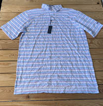 turtleson NWT men’s royal oxford pierce stripe polo shirt size L white T6 - £26.39 GBP