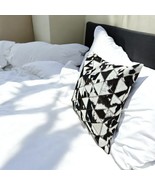 Handmade Full-Grain Leather Cushion Cover – 16&quot;x16&quot; Multicolor Patchwork... - $94.07 CAD