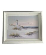 VTG Coastal Lighthouse Painting Signed Whiteman 15 x 11 - $76.50