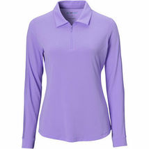 NWT IBKUL Solid LAVENDER Long Sleeve Polo Golf Shirt XS S M L XL & XXL image 2