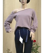 Off-Shoulder Sweatshirt Top by Lanston, size S, cocoa color, NWT - $49.49