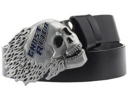 Blue Ghost Rider Skull Belt Buckle Metal BU167 - £7.82 GBP