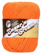 Spinrite Lily Sugar&#39;n Cream Yarn - Solids Super Size-Hot Orange - £14.82 GBP