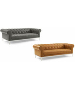 Chesterfield Sofa Genuine Top Grain Soft Gray or Tan Leather Diamond Tufted - €1.352,52 EUR