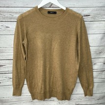 ZARA Knit Womens Crew Neck Sweater Size S Beige Long Sleeve Wool Blend - £19.53 GBP