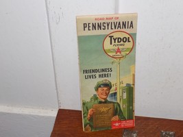 Vintage Tydol Flying A Gasoline Road Map Pennsylvania - $221.44 MXN
