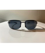 Men&#39;s minimalistic sunglasses with black wire frame and smoke gray lenses - $10.00