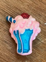 Estate Small Blue &amp; Pink Plastic Foaming Fountain Drink Hat or Lapel Pin – 1.25 - £6.07 GBP