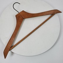 Vintage Wood Coat Suit Hanger Luxury 16.5x8 Inch MARKED - £6.51 GBP