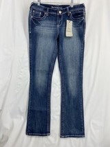 Maurices Womens Slim Boot Ellie Jeans Size 7/8 Dark Wash Bootcut Embroid... - £15.17 GBP