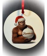 Personalized Bigfoot Santa Round Christmas Ornament New - $8.00