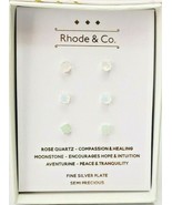 Kohl&#39;s Women&#39;s Silver Plate Genuine Semi Precious Stones 3 Pair Earrings... - $487.78 MXN