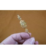 U72-1) yellow Austrian crystal glass + gold cap brass beaded hatpin Pin ... - $10.99