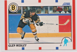 Glen Wesley Boston Bruins Defenseman 1990-91 Score Card # 97 Near Mint - $1.48